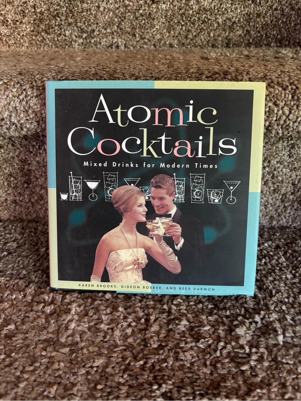 Atomic Cocktails Vintage Cocktail Recipe Book - Black, Teal, Yellow